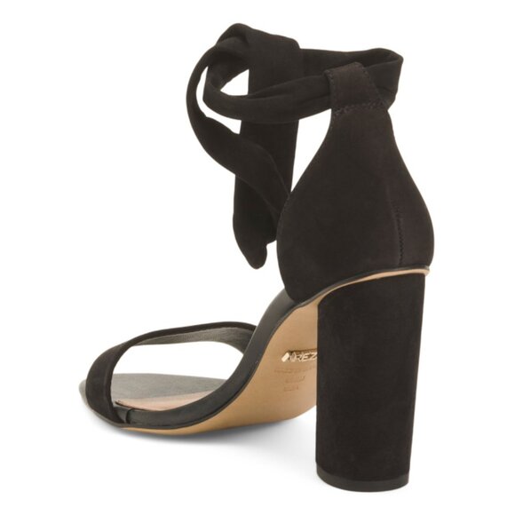 AREZZO Black Made In Brazil Suede Isabelli Heeled Sandals - Picture 2 of 2